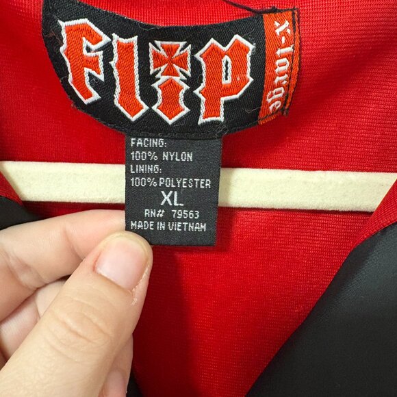 Vintage Flip Skateboards Jacket Black Red Light Jacket 90s Skater Size XL - Picture 4 of 13